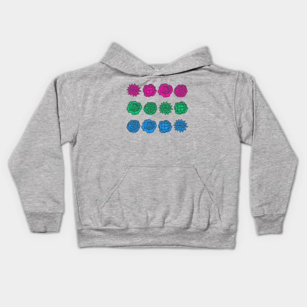 Polysexual Flower Flag Kids Hoodie by SpectacledPeach